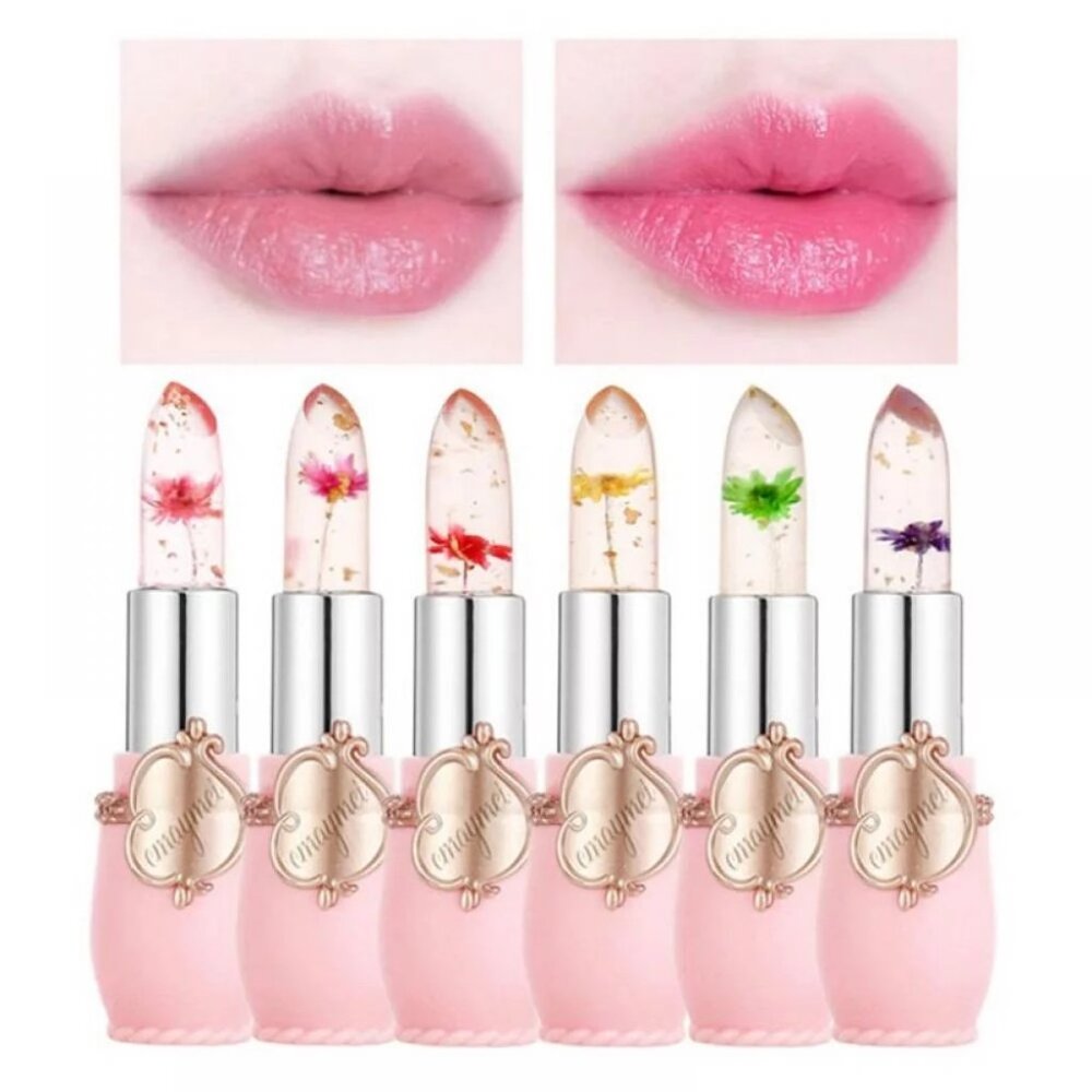 Crystal Natural Flower Color Changing Moisturizing Lipstick with Vitamin E
